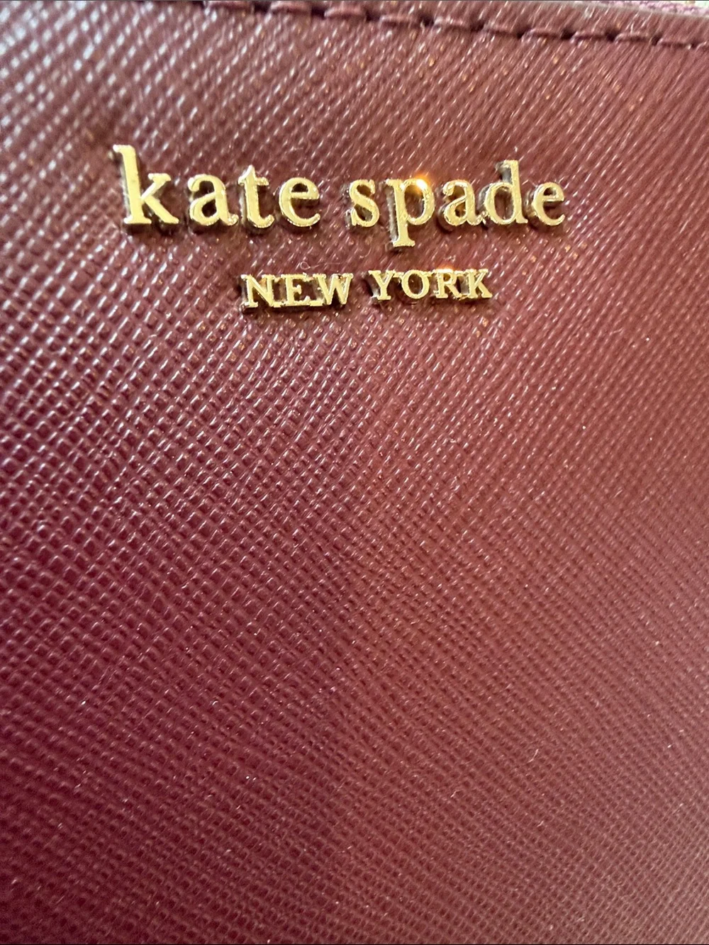 Kate Spade Burgundy Zip Around Wallet with Key Ring